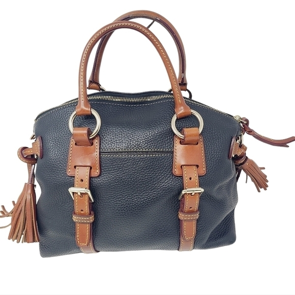 Dooney & Bourke | Large Vintage Black Pebble Grain Flortentine Satchel Bag - Picture 15 of 15